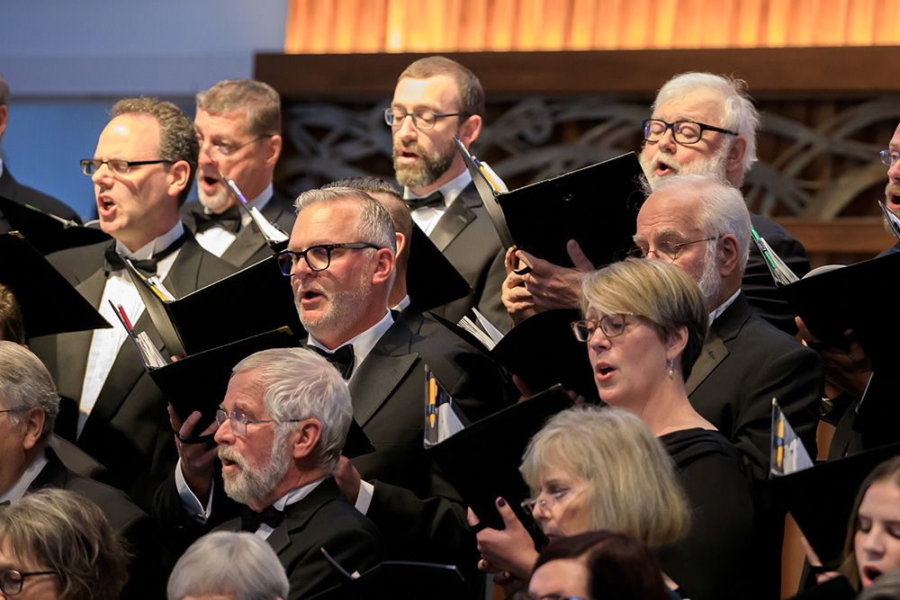 Several vocalists performing Egypt in Israel at Bonaventure Parish in Plymouth.